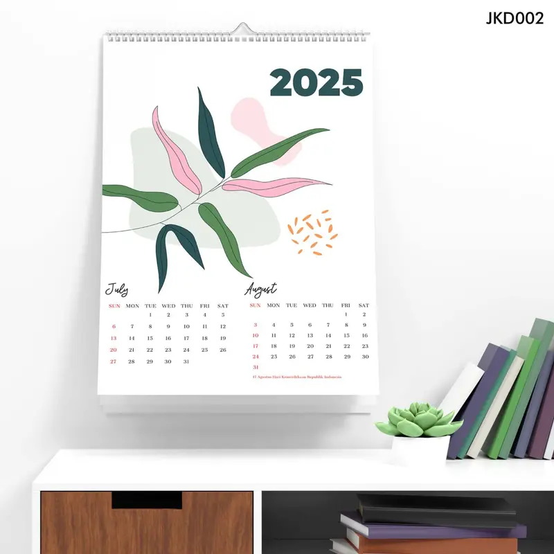 Kalender 2025 Lengkap Kalender Dinding 2025 Aesthetic Gantung Ilustrasion Lukisan Bunga Hiasan Ruangan Kamar 4