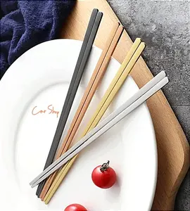 sumpit stainless 304 foodgrade mengkilap bulat pipih korea