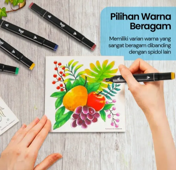 SPIDOL SKETSA MARKER 80/120 WARNA / TOUCH SKETCH MARKER COPIC - 8120 PCS COLOR 1