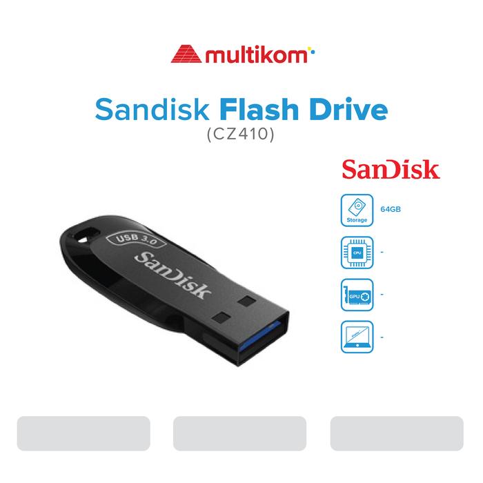 Gambar SanDisk Ultra Shift USB 3.2 100MB/s Flashdisk CZ410 64GB dari MULTIKOM ID Kota Palembang Tokopedia