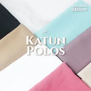 Bahan kain meteran grosir katun polos non embos lebar 240cm murah