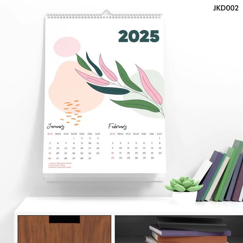 Kalender 2025 Lengkap Kalender Dinding 2025 Aesthetic Gantung Ilustrasion Lukisan Bunga Hiasan Ruangan Kamar 1