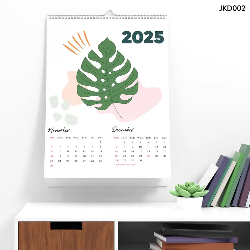 Kalender 2025 Lengkap Kalender Dinding 2025 Aesthetic Gantung Ilustrasion Lukisan Bunga Hiasan Ruangan Kamar 6
