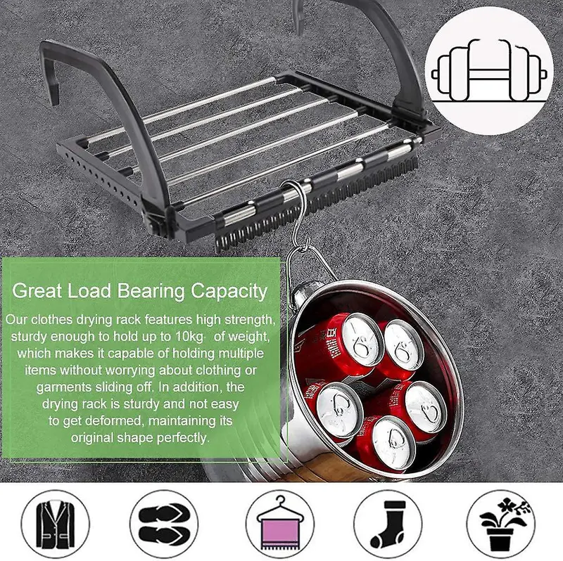 Rak Gantungan Jemuran Handuk Baju Drying Rack Stainless Steel 4