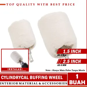 Mata Tuner Kain Poles Tabung Cylindrical Shaped Buffing Wheel As 6 mm