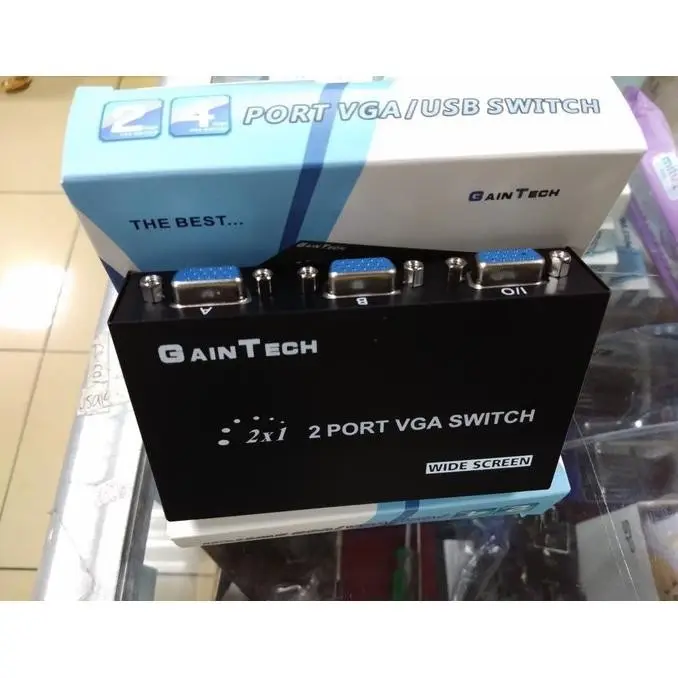 Vga switch 1 ke 2 port vga GAINTECH 2 port vga