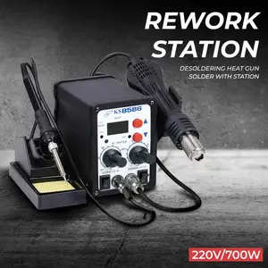 Solder Station Uap Blower 2in1 + Desoldering Hot Heat Gun Alat Servis hp Elektronik