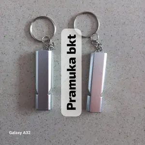 peluit 2 lubang aluminium peluit double gantungan kunci pluit 2 lubang peluit survival bijian