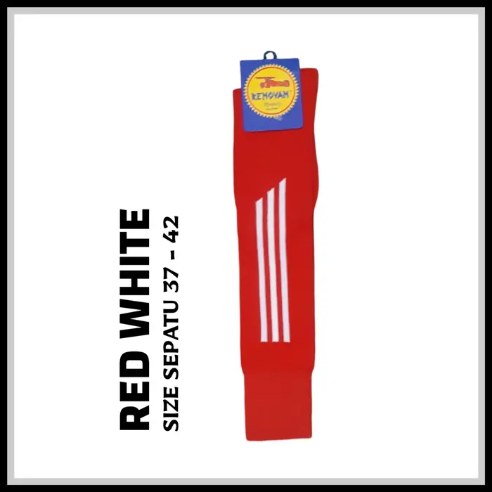 Gambar Kaos Kaki Panjang Bola Futsal | Football | Soccer | Sepatu 37-42 | Merah Strip Putih dari Gudang Stationary Kota Administrasi Jakarta Timur 5 Tokopedia