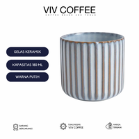 Gambar Gelas Keramik Vintage Japanese Style Tea Cup 180ml White dari Viv Coffee Kota Administrasi Jakarta Barat 1 Tokopedia