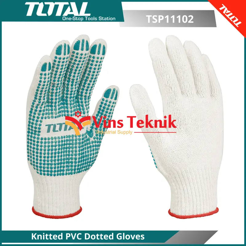 Anti Selip Knitted PVC Dotted Gloves Sarung Tangan TOTAL TSP11102 1