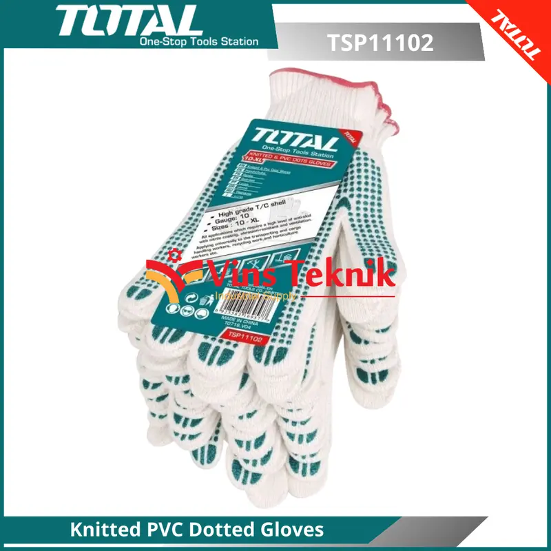 Anti Selip Knitted PVC Dotted Gloves Sarung Tangan TOTAL TSP11102 4