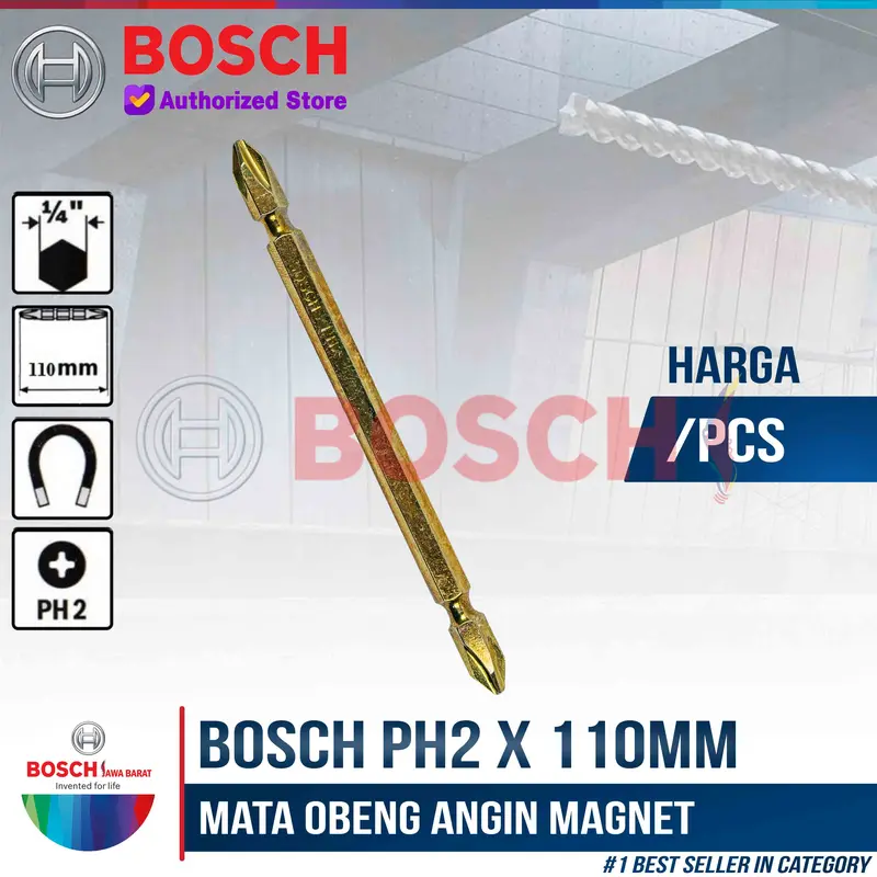 Bosch Screwdriver Magnetic PH 2 x 110 MM Mata Obeng Angin Magnet 1 PCS 0