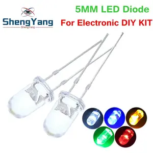 ITBisa - LED 5mm Super Bright (Clear) Bening (Merah Hijau Biru Kuning Putih / Red Green Blue Yellow White) | Lampu Indikator 2 - 3.3V 20mA | Untuk Arduino, DIY, Panel, Maket | Hemat Daya & Tahan Lama