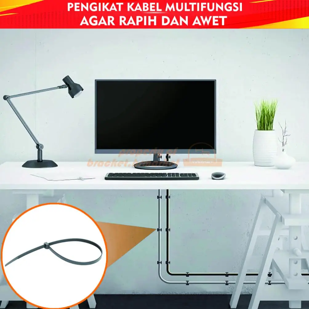 Braket Bracket Breket Pengikat Kabel TV Multifungsi