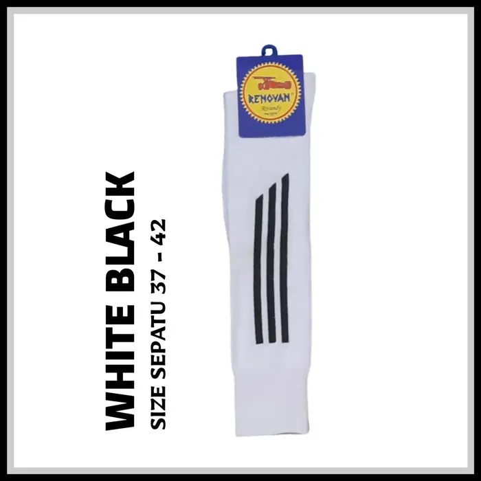 Gambar Kaos Kaki Panjang Bola Futsal | Football | Soccer | Sepatu 37-42 | Putih Strip Hitam dari Gudang Stationary Kota Administrasi Jakarta Timur 5 Tokopedia