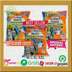 Lifree Pants Popok Celana Dewasa // Popok Lifree Pants Murah 20 pcs Sachet Size (M,L,XL,XXL)