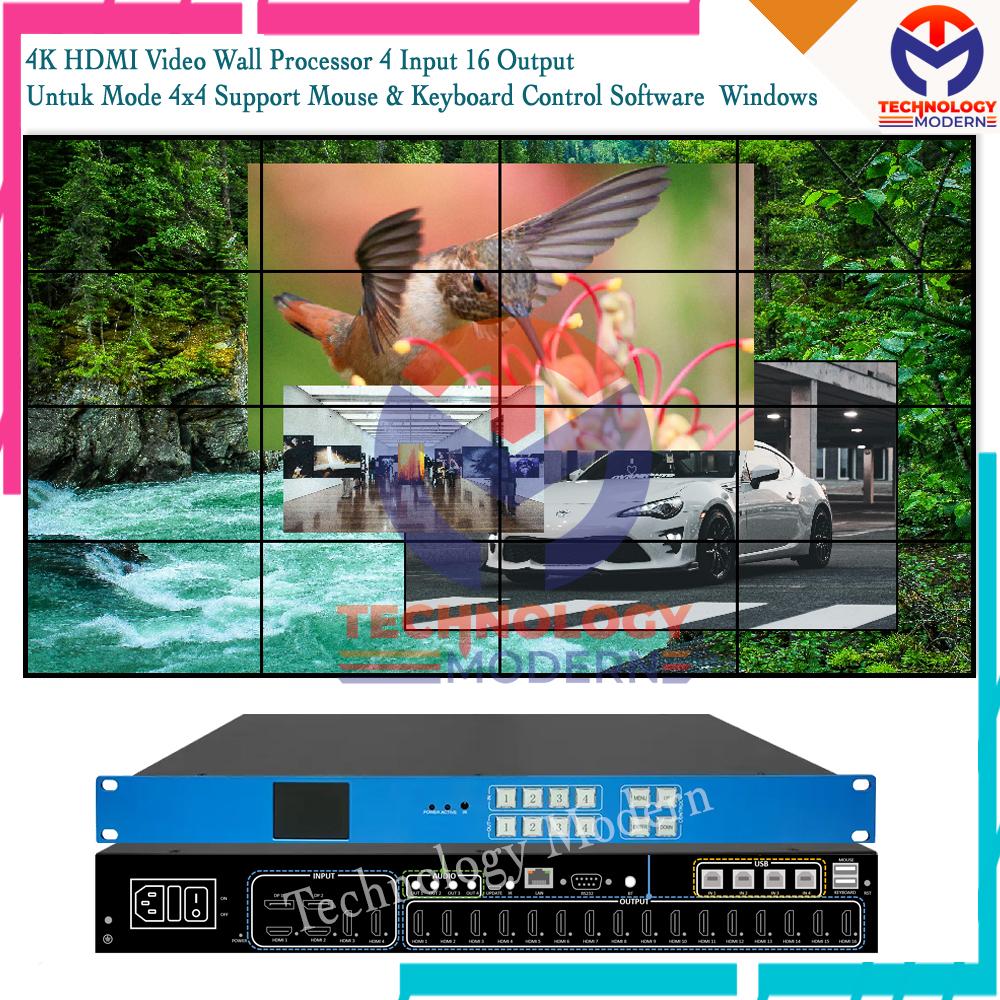4K HDMI Video Wall Controller Processor 4x4 3x4 3x5 3x3 2x3 2x4 2x2 (4 Input 16 Output) Support Mouse & Keyboard Control Software Windows