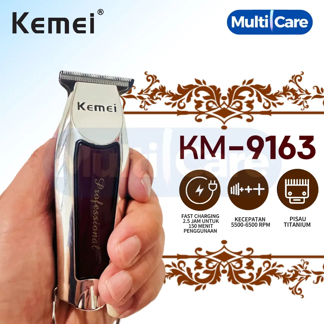KEMEI KM 9163 TRIMMER TURBO POWER MESIN CUKUR RAMBUT