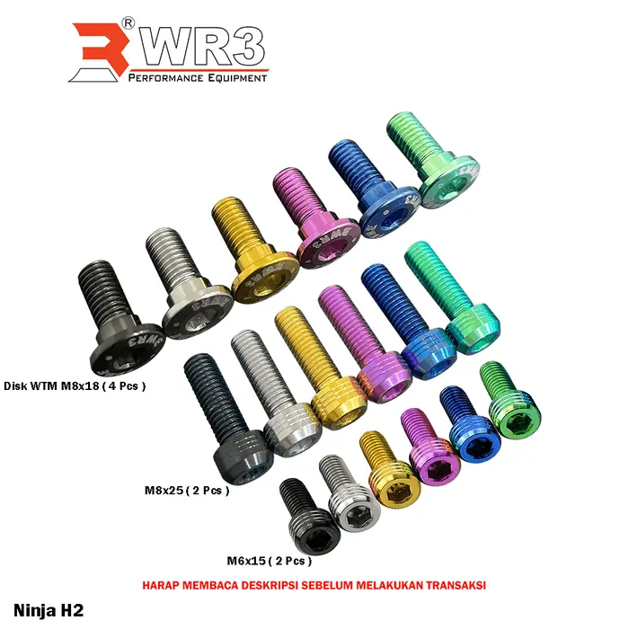 Gambar Baut Titanium WR3 Footstep Ori Depan ZX25R Ninja 250 FI H2 150RR Z800 Z1000 ER6 / CBR 600 / R25 - ZX25R, Hitam dari WR3 Kota Administrasi Jakarta Barat 4 Tokopedia