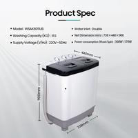 Gambar mesin cuci hisense wsak8011ub mesin cuci 2 tabung 8 kg mesin cuci twin tub HISENSE WSAK8011UB dari Dunia Elektronik Mall Kota Bekasi 3 Tokopedia
