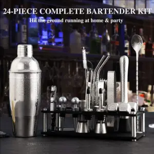 Cocktail Shaker Stainless Alat Bartender 25 In 1 Set  Alat Bartender Stainless