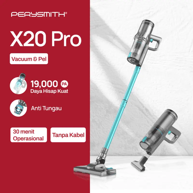 PerySmith X20 Pro Cordless Vacuum Cleaner Home Penyedot Debu Tanpa Kabel Wireless Pembersih Debu Handheld Vacum Cleaner Portable