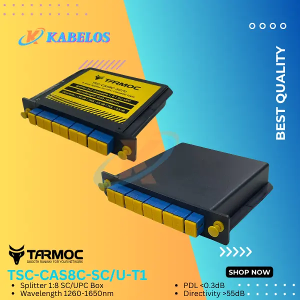 Tarmoc Splitter FO 1:8 SC/UPC | Splitter 1:8 Box Cassette Fiber Optic