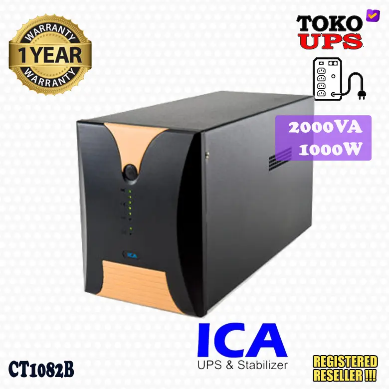 UPS ICA CT1082B 2000VA 1000W Cocok Backup PC Gaming