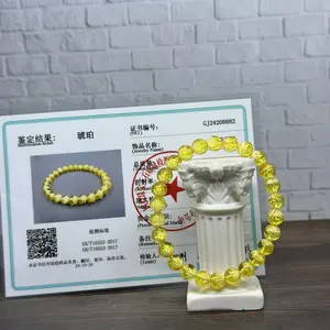 Gelang yellow lotus amber 7mm