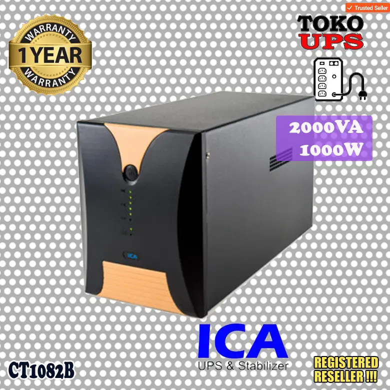 UPS ICA CT1082B 2000VA 1000W Cocok Backup PC Gaming