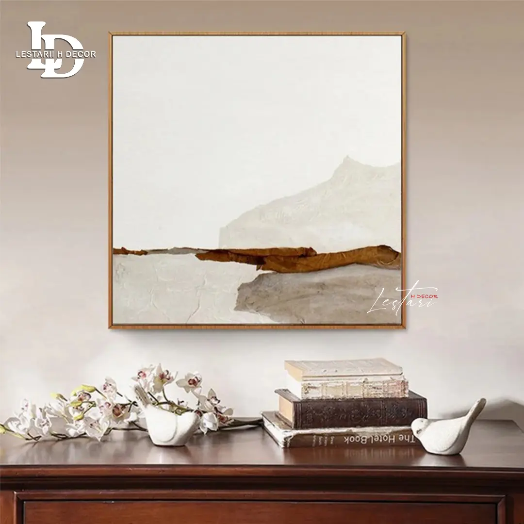 Lukisan Dinding Abstrak Minimalis Modern Art Painting 80x80Cm