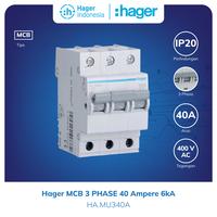 Gambar Hager MCB 3P 40 Ampere 3 Phase 40A 6kA 3 Pole MU340A dari Hager Indonesia Kota Administrasi Jakarta Barat 1 Tokopedia