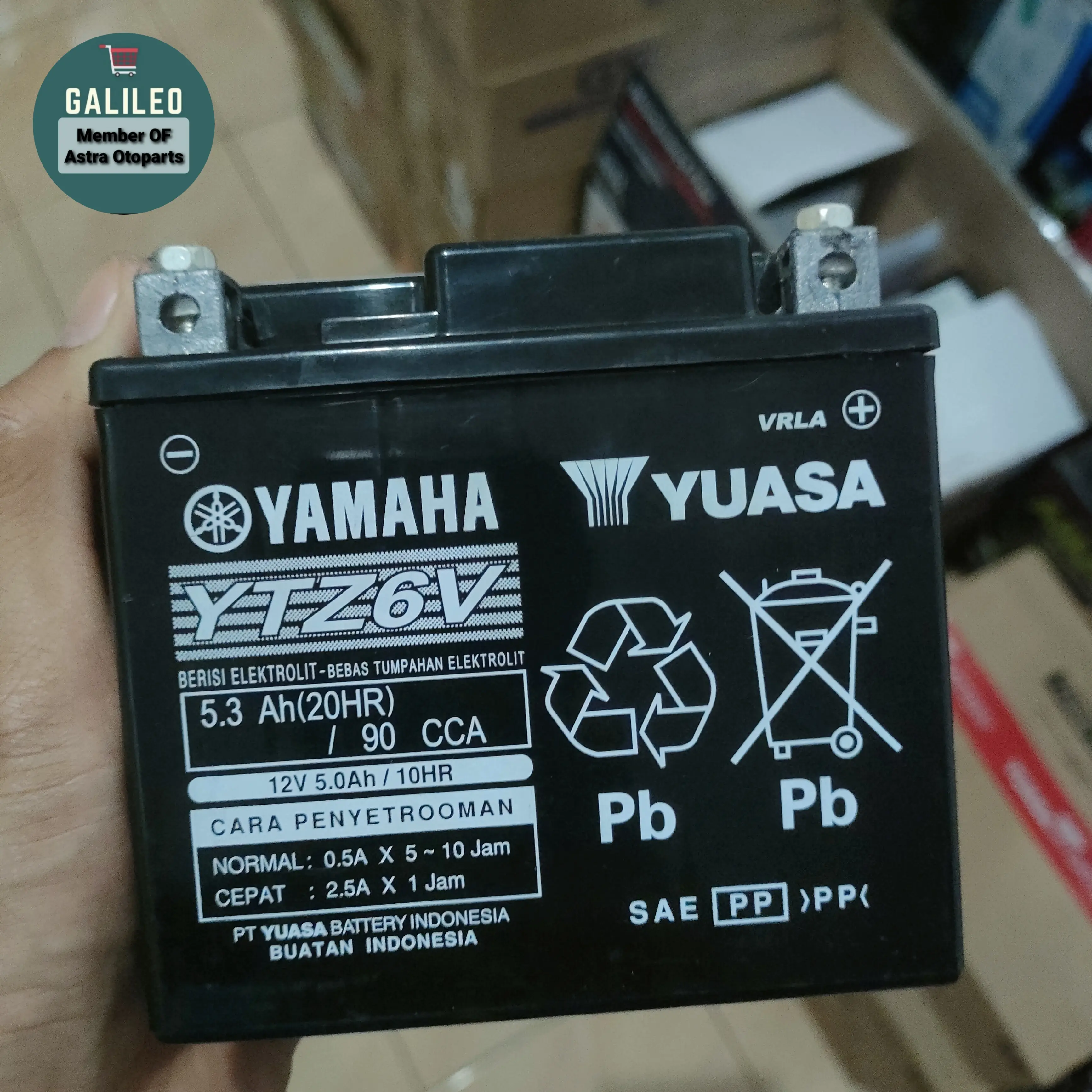 Aki kering Yuasa Ytz6v motor idling Beat ISS / Vario ISS / Nmax / PCX akivario 150