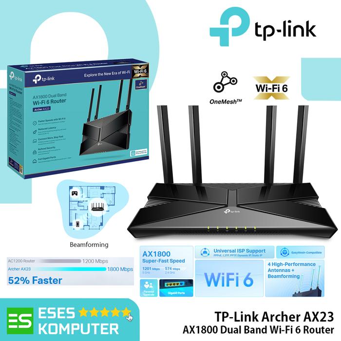 Gambar Router TP-Link Archer AX23 AX1800 Dual-Band Wi-Fi 6 Router dari ESES Komputer Kota Bandung Tokopedia