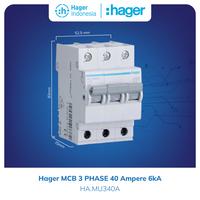 Gambar Hager MCB 3P 40 Ampere 3 Phase 40A 6kA 3 Pole MU340A dari Hager Indonesia Kota Administrasi Jakarta Barat 3 Tokopedia