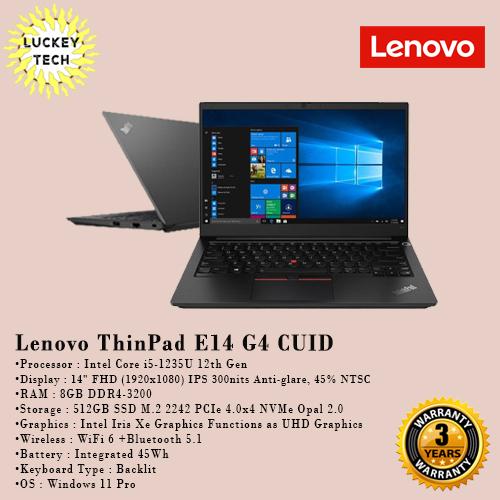 Jual Lenovo ThinkPad E14 G4 CUID I5-1235U 8GB 512GB SSD W11PRO 14