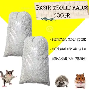 Pasir Zeolit Halus 500gr no. 1 x 3 pcs | Alas Untuk Hamster, Landakmini, Gerbil, Kucing