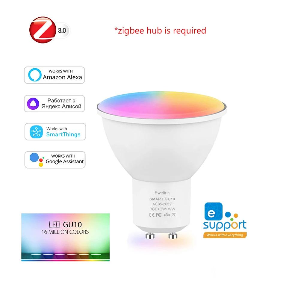 Smart Light eWelink Zigbee Bulb Support Alexa Google Voice Control GU10