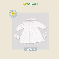 Gambar BANANA Set Dress Putih NewBorn 0133 dari BANANA Official Store Kota Administrasi Jakarta Timur 1 Tokopedia