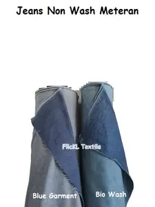 Bahan Kain Jeans Wash Non Stretch Wash Denim Washing Jeans Washing Tidak Melar Bio Wash METERAN