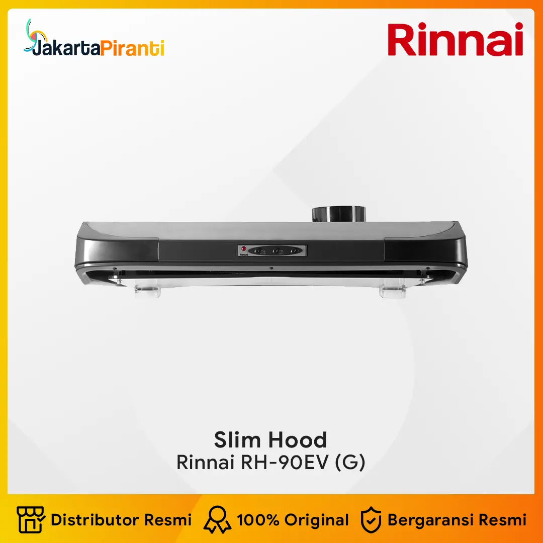 Cooker Hood Rinnai RH-90EV (G) Slim Hood Penghisap Asap Kompor Grey