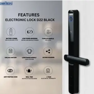 DEKKSON EL-D22 Smart Lock Black – Digital Lock/Kunci Pintu Elektronik Smart Home