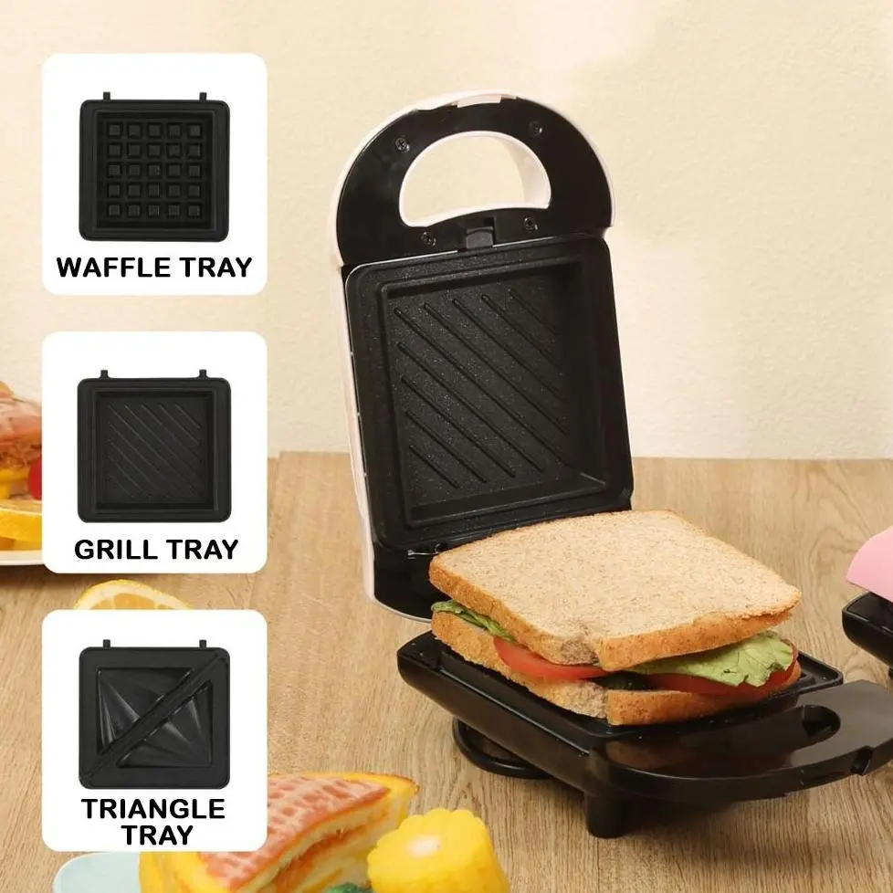 Pemanggang Roti Toaster Waffle S021 - Express Sandwich Maker 3 In 1 Dengan 3 Pasang Plate