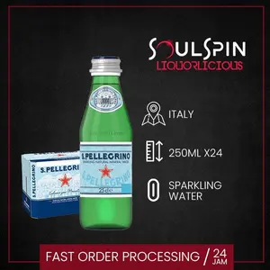 San Pellegrino Sparkling Mineral Water 250ml [ Dus isi 24 Botol ] JNE Cargo Termasuk Packing Kayu