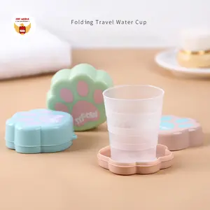 Gelas Lipat Travel Tema Paw Kucing – Praktis, Stylish, dan Serbaguna | Travel Foldable Cat-Themed Water & Mouthwash Cup – Compact, Stylish, and Portable