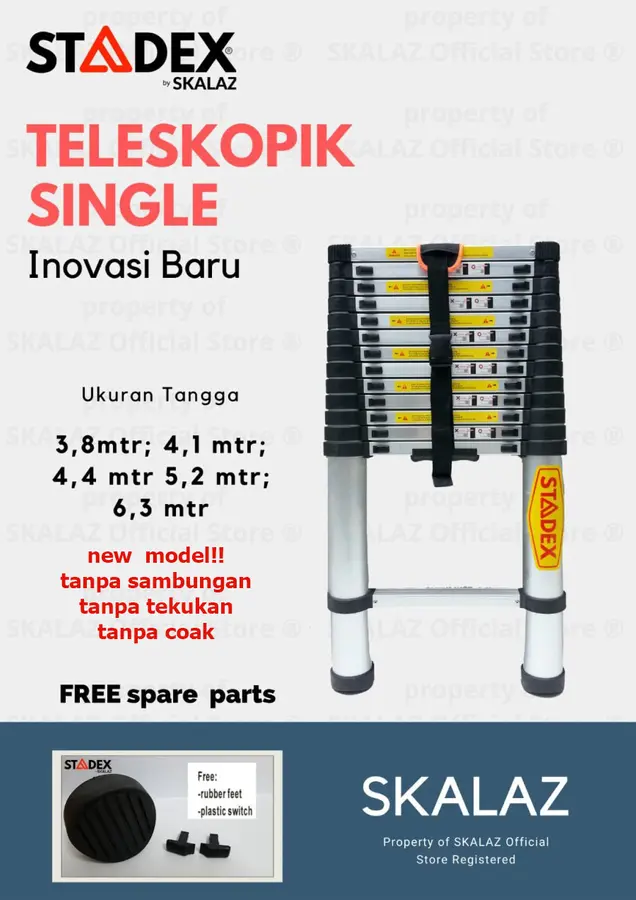 Tangga Teleskopik Single 5,2 mtr Merk STADEX by Skalaz