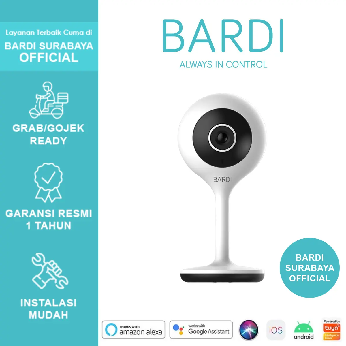 BARDI Smart IP Camera CCTV Indoor Static STC Wifi 1080p 2MP FHD IoT