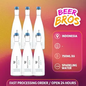 Aqua Reflections Sparkling Mineral Water 750ml [ Dus isi 6 Botol Kaca ] JNE Cargo Termasuk Packing Kayu