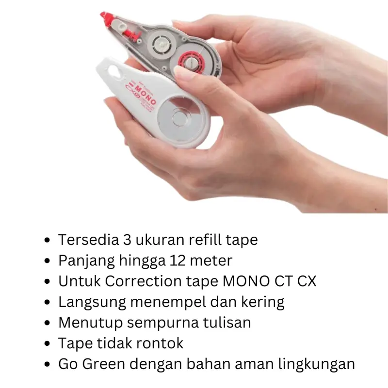 Tombow Correction Tape Refill Mono CR 4.2mm / 5mm / 6mm x 12m - Tipex Pita Kertas 1